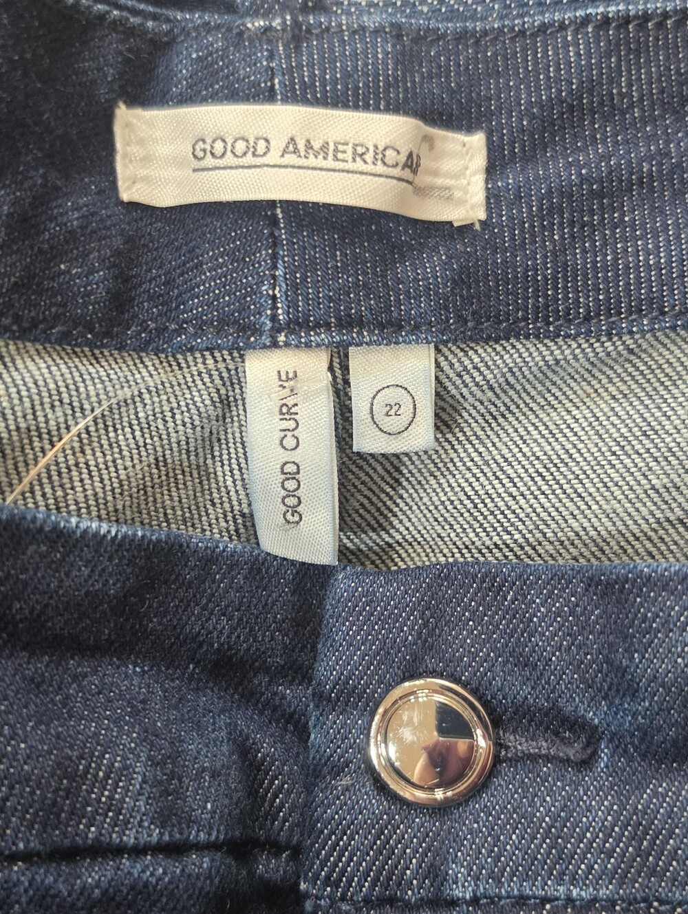 Good American High Rise Jeans Womens 22 Dark Wash Good Curve Belted - Picture 7 of 7